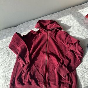 Nike yoga Burgundy Zip-Up Hoodie